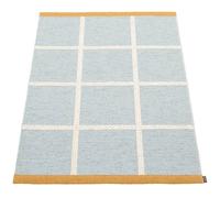 Pappelina - Criss Pop Plastic Rug 70x100 cm, Blue Fog / Vanilla / Ochre - Vanilla