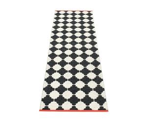 Pappelina - Marre Rug 70x300 cm, Black/Vanilla/Coral - Black