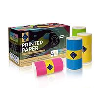 Papp'n'Roll® Self-Adhesive Coloured Sticker Paper Coloured Thermal Paper for PeriPage A6/Paperang P1 P1/Poooli Printer Paper for Mini Printer 57 x 30 mm (Colourful)