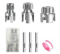 PAppositus 4PCS Pipe Threading Tool Kit, External & Internal Thread Cutter for 1/2'' 3/4'' & 1'' PVC Pipes, Including a Ptfe Tape, Pipe Thread Cutting Tool for Electric Drill, Hex Shank