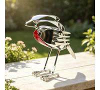 PAppositus Metal Robin Garden Ornament, Rustic Red Breast Bird Sculpture, Unique Metal Robin for Garden, Patio, Desk & Bookshelf - Weather-Resistant Garden Ornaments Outdoor for Nature Lovers