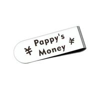 Pappy Money Clip for Men Grandpa Grandfather Papa Funny Engraved Gifts for Grandpa Papa Grandfather Money Clips for Cash Wedding Gift for Men Grandpa Wedding Clip for Cash Clip for Money