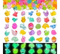 PAPPYN-A 150Pcs Mini Luminous Resin Animals, 24 Styles Cute Tiny Miniature Small Animal Glow in the Dark Plastic Little Mini Figures for Fairy Garden Dollhouse Decor Micro Landscape Accessories