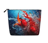 Paprika Water Splashes Print Toiletry Bag Cosmetic Bag Large Capacity Travel Makeup Bag for Women for Daily Use Travel