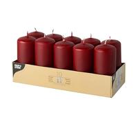 Papstar 10 Pillar Candles, Diameter 40 mm Height, 90 mm, Burgundy, 17914