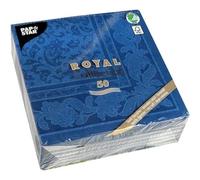 Papstar 11665 50 Serviettes ROYAL Collection 1/4-fold 40 cm x 40 cm, Dark Blue With Ornamental Design