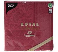 Papstar 11668 50 Serviettes ROYAL Collection 1/4 Fold 40 x 40 cm, Ornaments, Bordeaux