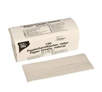 PAPSTAR, 120 Sheets of Hand Towel Paper 50 cm x 25 cm Natural C-Fold 1-Ply #17203