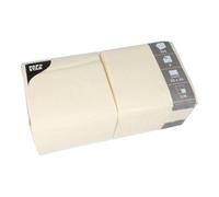 Papstar 12478 250 Serviettes 3 Ply 1/4 Fold 33 x 33 cm Cream | High-quality beige disposable napkins with 1/4 fold for wedding, birthday and buffet, tissue quality