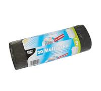 Papstar 14196 Drawstring Bin Bag Low-Density Polyethylene 60 Litres 75 x 65 cm Pack of 12 Grey