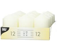 PAPSTAR 15360 12 Pillar Candles Diameter 40 x 60 mm Ivory