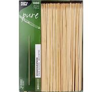 PAPSTAR #16658 Wooden Skewers 20 cm Diameter 0.3 cm Natural Wood Bamboo Skewers One Side Pointed Flat Side for Gripping for Parties Barbecues in Cardboard Box