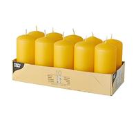 Papstar 17917, pillar candles, Ødiameter 40 mm, height 90 mm, paraffin, golden yellow, burning time: approx. 9 hours