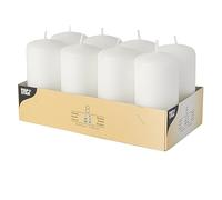 PAPSTAR 17984 Pillar Candles, Paraffin Wax, White, Unscented