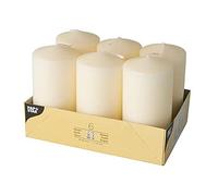 Papstar 17991 Pillar Candles Set of 6 (Diameter 60 x 115 mm) Cream