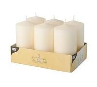 Papstar 17991 Pillar Candles Set of 6 (Diameter 60 x 115 mm) Cream