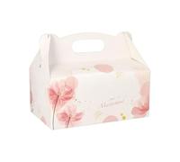 Papstar 18851 Cardboard Pastry Boxes Rectangular 20 x 13 x 9 cm Pink with Handle Pack of 20