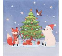 Papstar 20 Napkins Animal Fun at Christmas Table Decoration Paper Napkins with Motif Also for Decoupage and Decoupage 33 x 33 cm