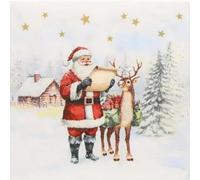 Papstar 20 Napkins Santa Claus with Wish List as Table Decoration Paper Napkins with Motif Also for Decoupage and Decoupage 33 x 33 cm