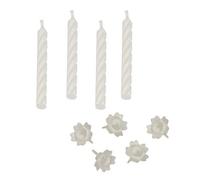 Papstar 24 Birthday Candles 6 cm with Holder White