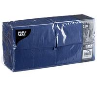 PAPSTAR 84576 250 x napkins 3-ply with 1/8 fold 33 x 33 cm, dark blue