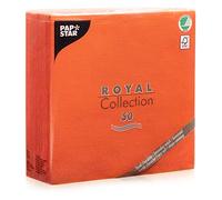 Papstar, #84813 Royal Collection Napkins 1/4 Fold 40 cm x 40 cm Nectarine Pack of 50