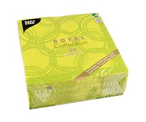 PAPSTAR #86495 Serviettes Royal Collection 1/4 Fold 40 cm x 40 cm Lime Green Bubbles