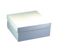 Papstar Cake Boxes with Lid made of Cardboard Square White 10 Pieces