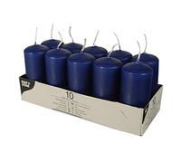 Papstar Candle, Paraffin Wax, Dark Blue, 4cm l x 4cm w x 9cm h