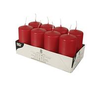 PAPSTAR Candles, Paraffin, red, 50 mm, 100 mm (Pack of 8), 20.2 x 10.3 x 10 cm (The Item Packaging May Vary Slightly)