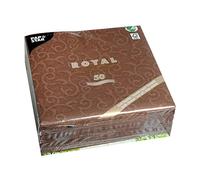 Papstar, Casali #84885 Serviettes Royal Collection 1/4 Fold 40 cm x 40 cm Brown Pack of 50