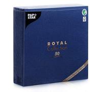 Papstar Cloth Like Paper Dinner Napkins, 20”x20” XL size, 50 Pack, 5 options (Dark Blue/Navy)