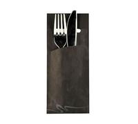 PAPSTAR Cutlery Pockets, Black, 20x8,5cm