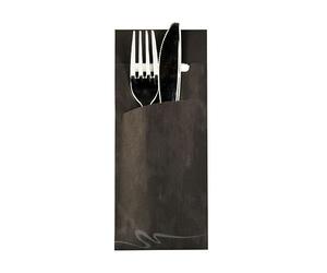 PAPSTAR Cutlery Pockets, Black, 20x8,5cm