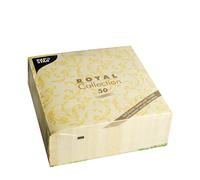 Papstar Royal Collection #84996 Serviettes 1/4 Fold 40 cm x 40 cm Yellow Damascato