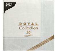 Papstar Napkins ROYAL Collection Linum White 40x40cm 50 Pieces