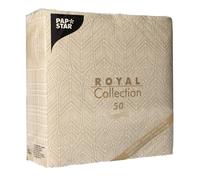 Papstar Napkins Sand ROYAL Collection Leaves 40x40cm 50 Pieces