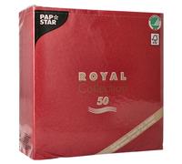 Papstar Royal Collection 11608 Serviettes 1/4 Fold 40 x 40 cm Bordeaux Pack of 50
