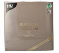 Papstar Royal Collection 10822 Serviettes with 1/4 Fold 40 x 40 cm Grey - 50 count (pack of 1)