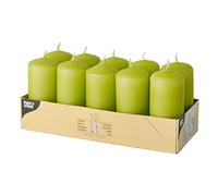 PAPSTAR Pillar Candles 40 mm Kiwi, Paraffin Wax, Green, 4 cm