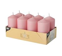 Papstar Pillar Candles - Antique Pink - 50 x 100 mm (Pack of 8)