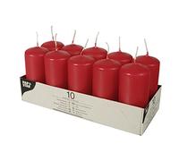 Papstar Pillar Candles / Column Candle Red (10 Pieces)