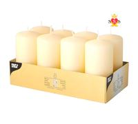 Papstar Pillar Candles Set of 8PCS (Diameter 50x L 100 mm) White