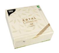 Papstar - 50 Serviettes ROYAL Collection 1/4-fold 40 cm x 40 cm Champagne New Mediterranean Design # 11651