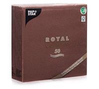 PAPSTAR Royal Collection 10821 Serviettes with 1/4 Fold 40 x 40 cm Brown Pack of 50