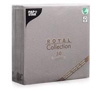 Papstar Royal Collection 10822 Serviettes with 1/4 Fold 40 x 40 cm Grey - 50 count (pack of 1)