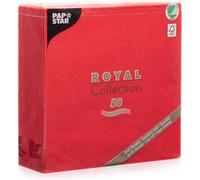 Papstar Royal Collection 11607 Serviettes with 1/4 Fold 40 x 40 cm Red Pack of 50