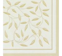 Papstar - 50 Serviettes ROYAL Collection 1/4-fold 40 cm x 40 cm Champagne New Mediterranean Design # 11651