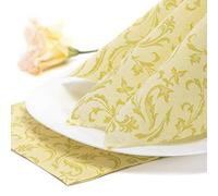 PAPSTAR, Royal Collection #85000 Serviettes 1/4 Fold 40 cm x 40 cm Lime Green Damascato