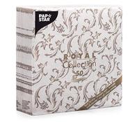 Papstar Royal Collection #85004 Serviettes 1/4 Fold 40 cm x 40 cm Brown Damascato